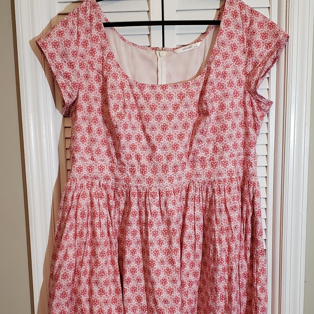 eShakti Floral Tile Print dress in 3X